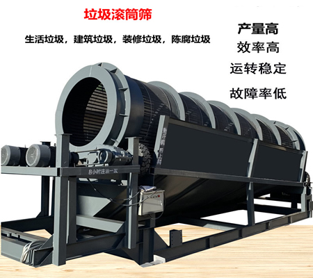 建筑垃圾滾筒篩、生活垃圾滾筒篩、垃圾處理滾筒篩、生活垃圾滾筒篩分機-中森智能篩分機廠